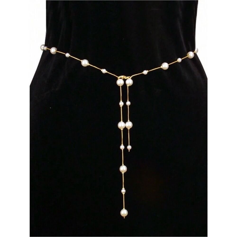 Gold Pearl belt chain A1934
